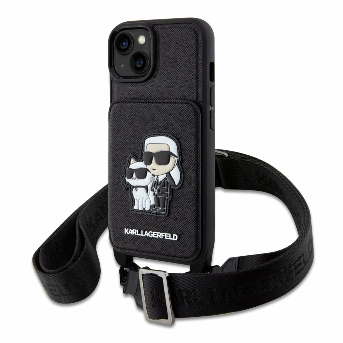 Karl Lagerfeld Saffiano Crossbody Karl and Choupette NFT Black Kryt iPhone 14