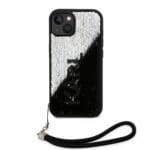Karl Lagerfeld Sequins Reversible Black/Silver Kryt iPhone 14