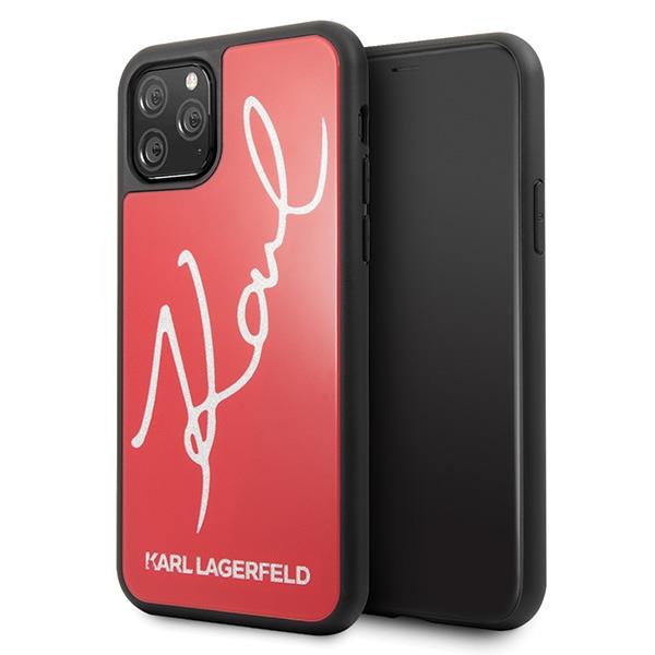 Karl Lagerfeld Signature Glitter KLHCN58DLKSRE Red Kryt iPhone 11 Pro