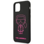 Karl Lagerfeld Silicone Pink Out Black Kryt iPhone 11 Pro Max