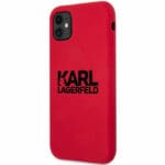 Karl Lagerfeld Stack Black Logo Silicone Red Kryt iPhone 11