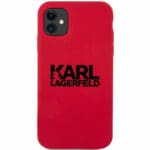 Karl Lagerfeld Stack Black Logo Silicone Red Kryt iPhone 11