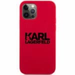 Karl Lagerfeld Stack Black Logo Silicone Red Kryt iPhone 12/12 Pro
