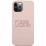 Karl Lagerfeld Stack Pink Logo Silicone Pink Kryt iPhone 12/12 Pro