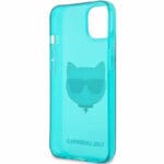 Karl Lagerfeld TPU Choupette Head Fluo Blue Kryt iPhone 13 Mini