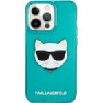 Karl Lagerfeld TPU Choupette Head Fluo Blue Kryt iPhone 13 Pro