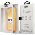 Karl Lagerfeld TPU Choupette Head Fluo Orange Kryt iPhone 13 Mini