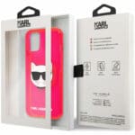 Karl Lagerfeld TPU Choupette Head Fluo Pink Kryt iPhone 13 Mini