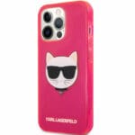 Karl Lagerfeld TPU Choupette Head Fluo Pink Kryt iPhone 13 Pro