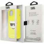 Karl Lagerfeld TPU Choupette Head Fluo Yellow Kryt iPhone 13 Mini