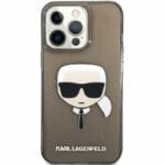 Karl Lagerfeld TPU Full Glitter Karl Head Black Kryt iPhone 13 Pro