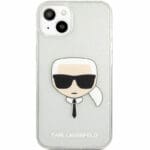 Karl Lagerfeld TPU Full Glitter Karl Head Silver Kryt iPhone 13 Mini