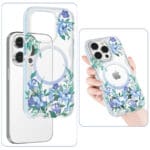 Kingxbar Flora Magnetic MagSafe Decorated Orchid Flowers Print Kryt iPhone 14 Plus