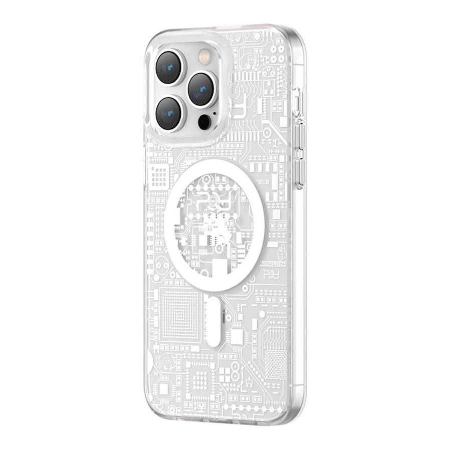 Kingxbar PQY Geek Magnetic MagSafe Silver Kryt iPhone 14 Pro