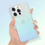 Kingxbar Streamer Luxury Elegant Blue Glitter Kryt iPhone 13 Pro