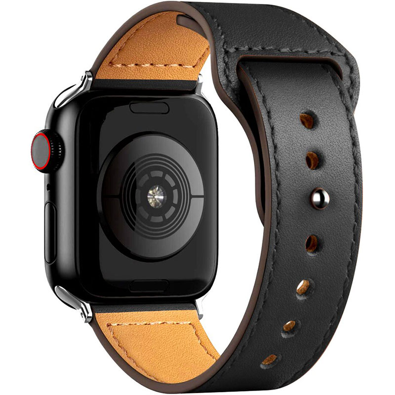 Koženkový Remienok Apple Watch 45/44/42/Ultra Black