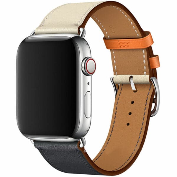 Koženkový Remienok Apple Watch 45/44/42/Ultra Indigo Craie