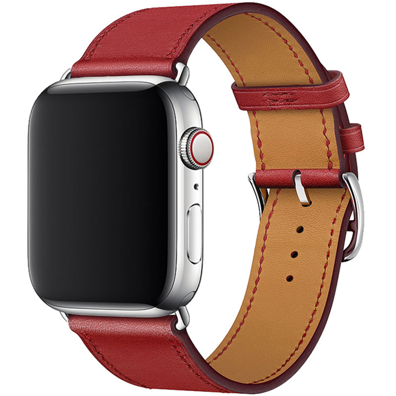 Koženkový Remienok Apple Watch 45/44/42/Ultra Red