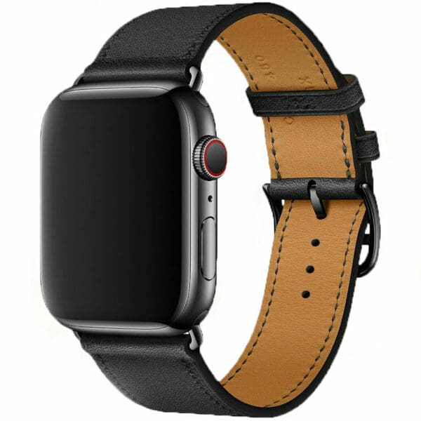 Koženkový Remienok Apple Watch 45/44/42/Ultra Black