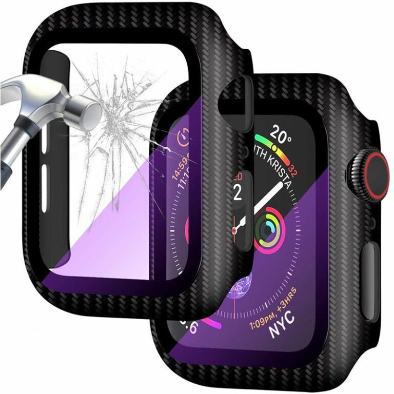 Kryt s Ochranným Sklom pre Apple Watch Carbon Purple