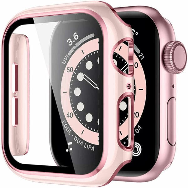 Kryt s Ochranným Sklom pre Apple Watch Pink Pink