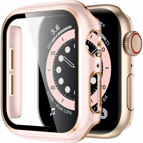 Kryt s Ochranným Sklom pre Apple Watch Rose Pink