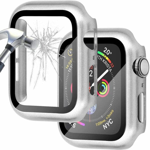 Kryt s Ochranným Sklom pre Apple Watch Silver