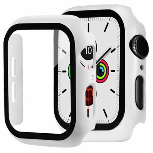Kryt s Ochranným Sklom pre Apple Watch White