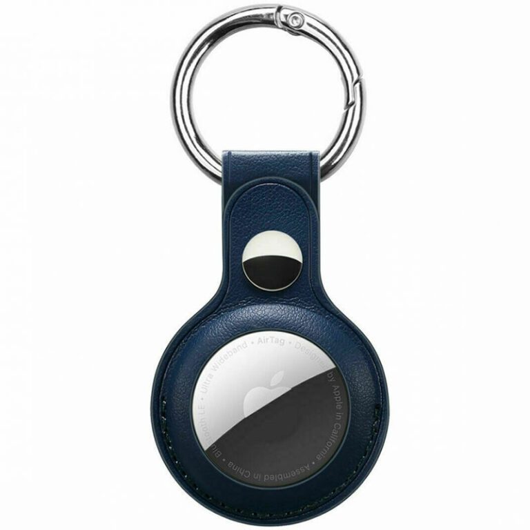 Leather Key Ring Kryt na AirTag Navy Blue
