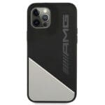Mercedes AMG AMHCP12MWGDBK Grey Silicone Two Tones Kryt iPhone 12/12 Pro