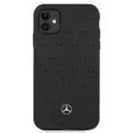 Mercedes MEHCN61PSQBK Black Leather Stars Pattern Kryt iPhone 11