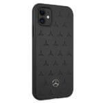 Mercedes MEHCN61PSQBK Black Leather Stars Pattern Kryt iPhone 11