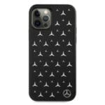 Mercedes MEHCP12LESPBK Black Silver Stars Pattern Kryt iPhone 12 Pro Max