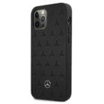 Mercedes MEHCP12LPSQBK Black Leather Stars Pattern Kryt iPhone 12 Pro Max
