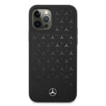 Mercedes MEHCP12LSIPBK Black Silicone Stars Pattern Kryt iPhone 12 Pro Max
