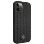 Mercedes MEHCP12LSPSBK Black Leather Quilted Embossed Kryt iPhone 12 Pro Max
