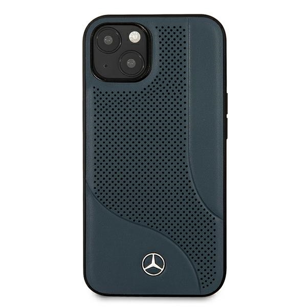 Mercedes MEHCP13MCDONA Navy Leather Perforated Area Kryt iPhone 13