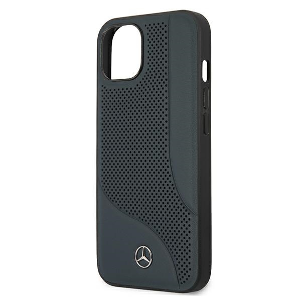 Mercedes MEHCP13MCDONA Navy Leather Perforated Area Kryt iPhone 13