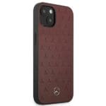 Mercedes MEHCP13SPSQRE Red Leather Stars Pattern Kryt iPhone 13 Mini