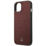 Mercedes MEHCP13SPSQRE Red Leather Stars Pattern Kryt iPhone 13 Mini