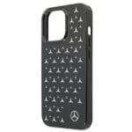 Mercedes MEHCP13XESPBK Black Silver Stars Pattern Kryt iPhone 13 Pro Max