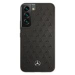 Mercedes MEHCS22SPSQBK Black Leather Stars Pattern Kryt Samsung S22