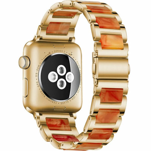 Metal Resin Náramok Apple Watch 41/40/38mm Gold Orange
