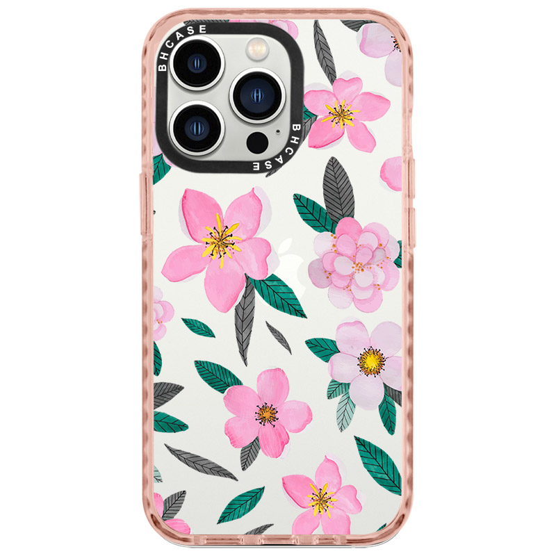 Pink Floral Kryt iPhone 14 Pro