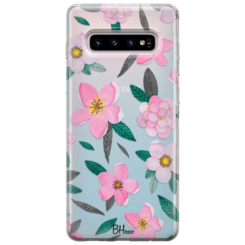 Pink Floral Kryt Samsung S10