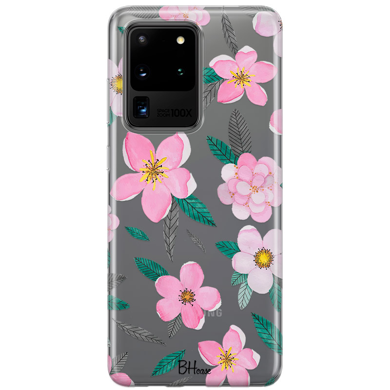 Pink Floral Kryt Samsung S20 Ultra