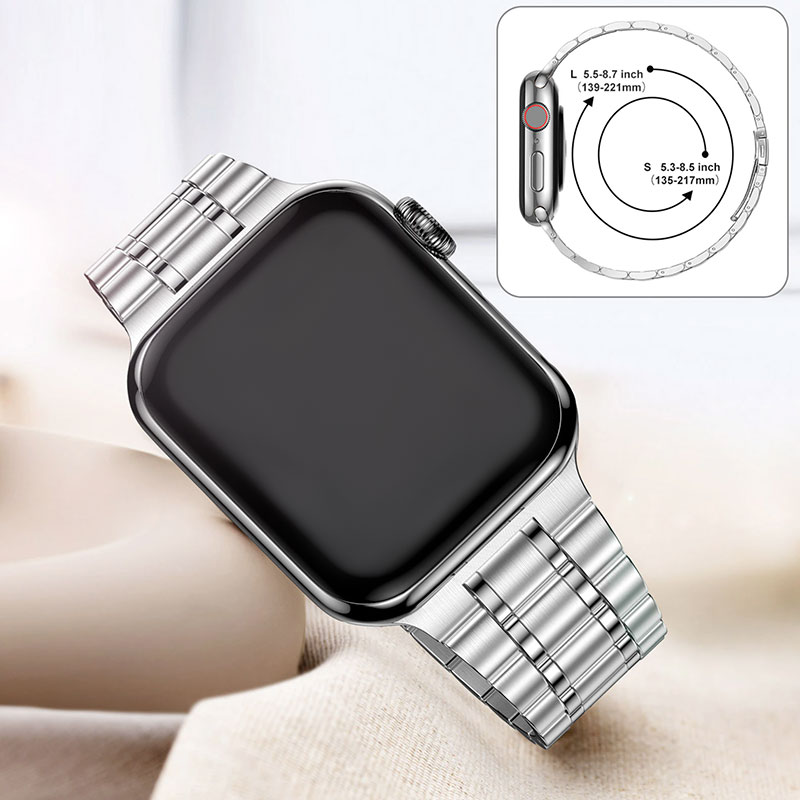Premium Metal Náramok Apple Watch 45/44/42/Ultra Silver