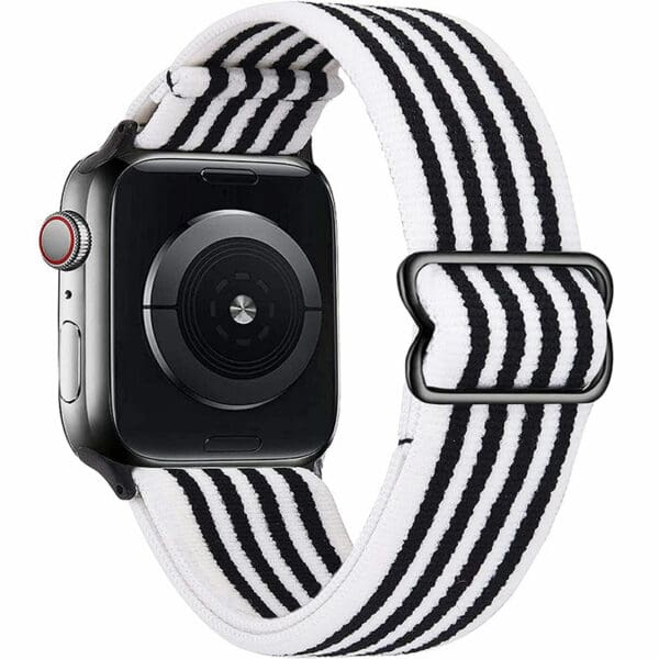 Scrunchie Náramok Apple Watch 41/40/38mm Stripe White Black