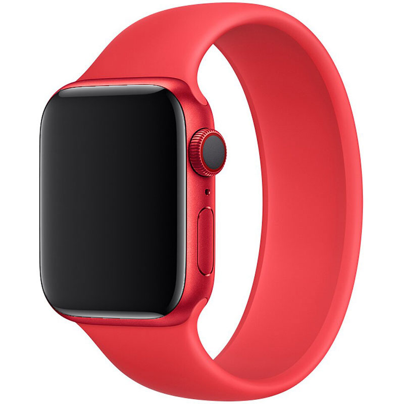 Silikónový Solo Loop Náramok Apple Watch 45/44/42/Ultra Red