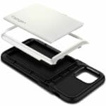 Spigen Slim Armor Wallet Pearl White Kryt iPhone 12/12 Pro